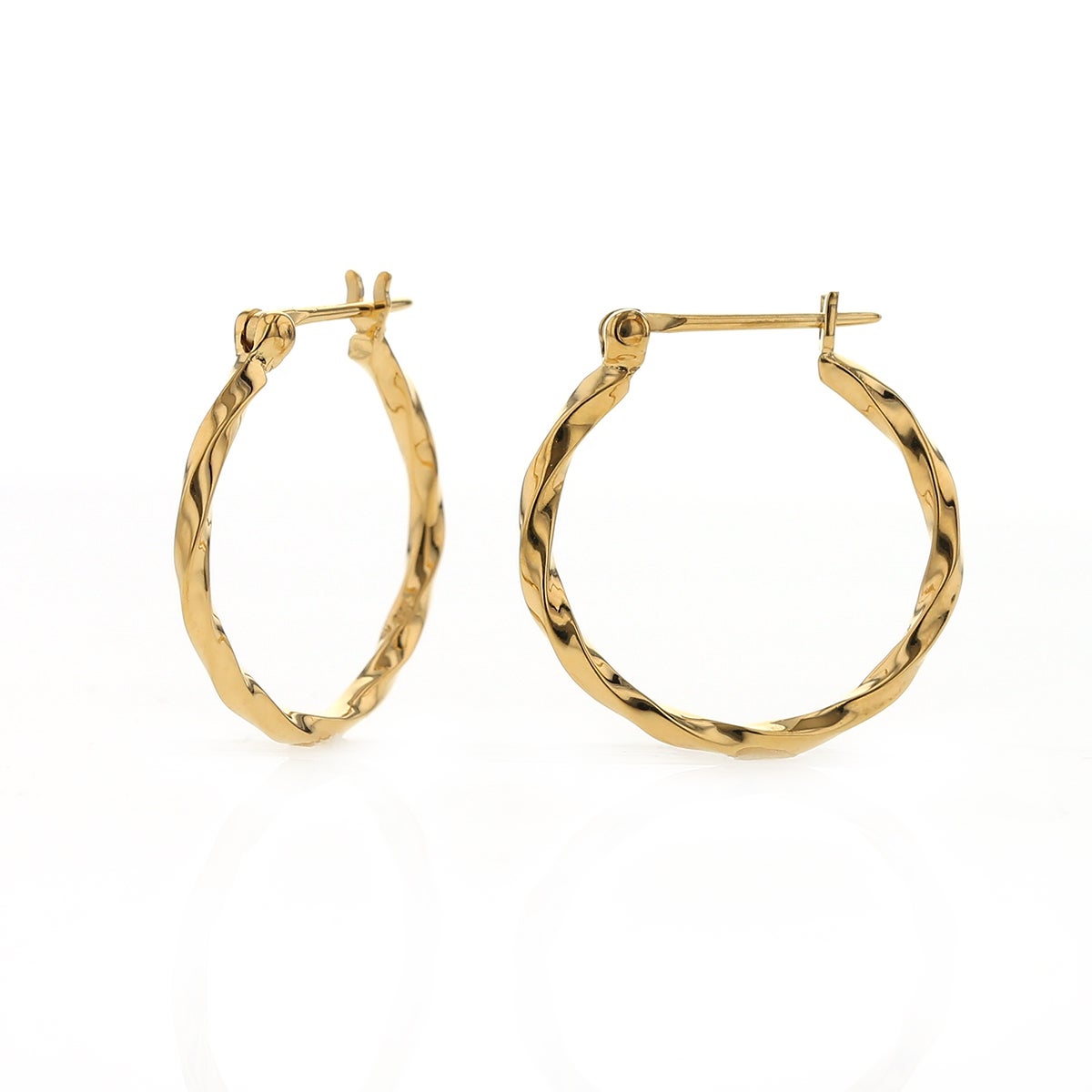 シルバー フープピアス ひねり