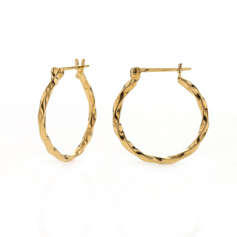 シルバー フープピアス ひねり