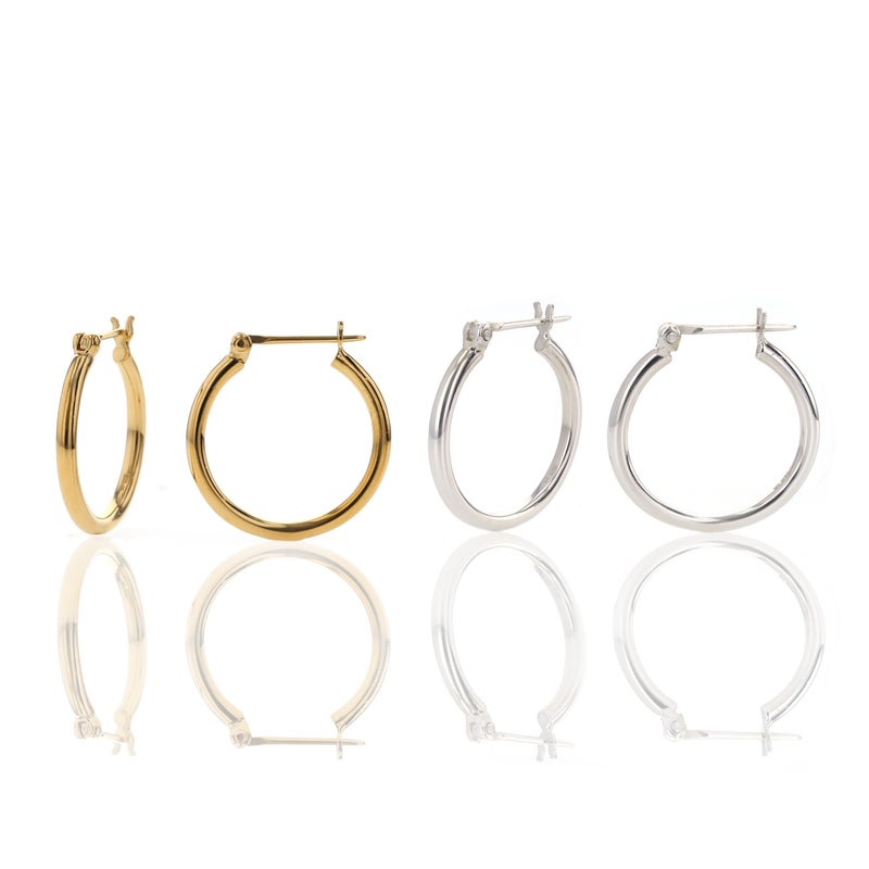 シルバー フープピアス