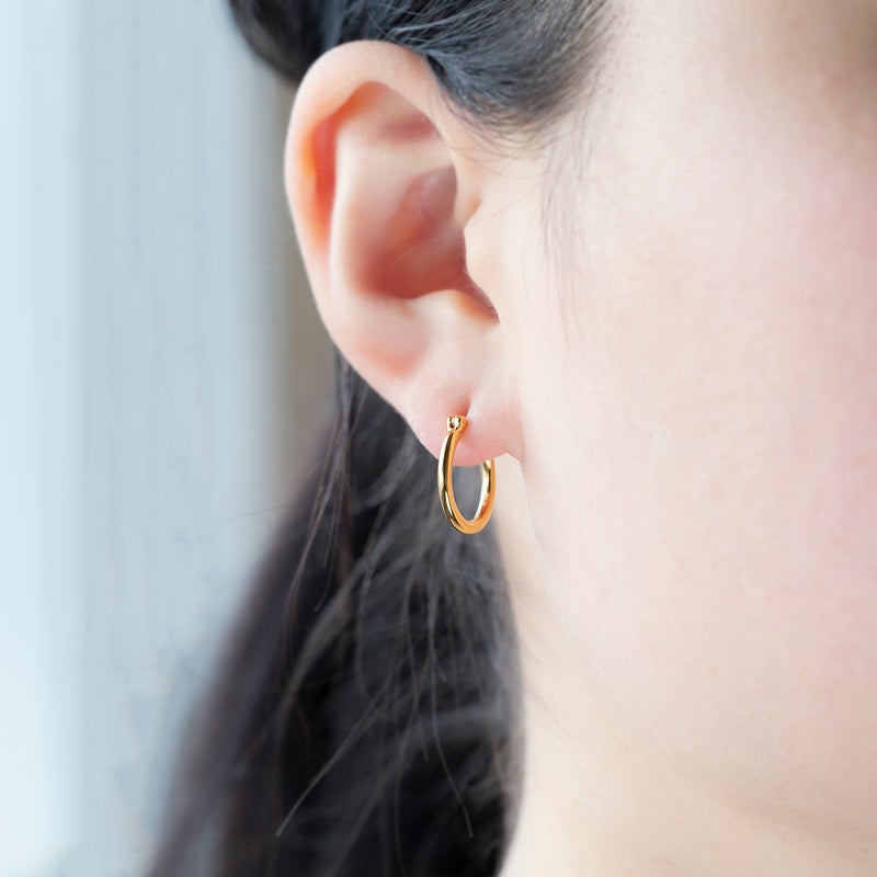 シルバー フープピアス