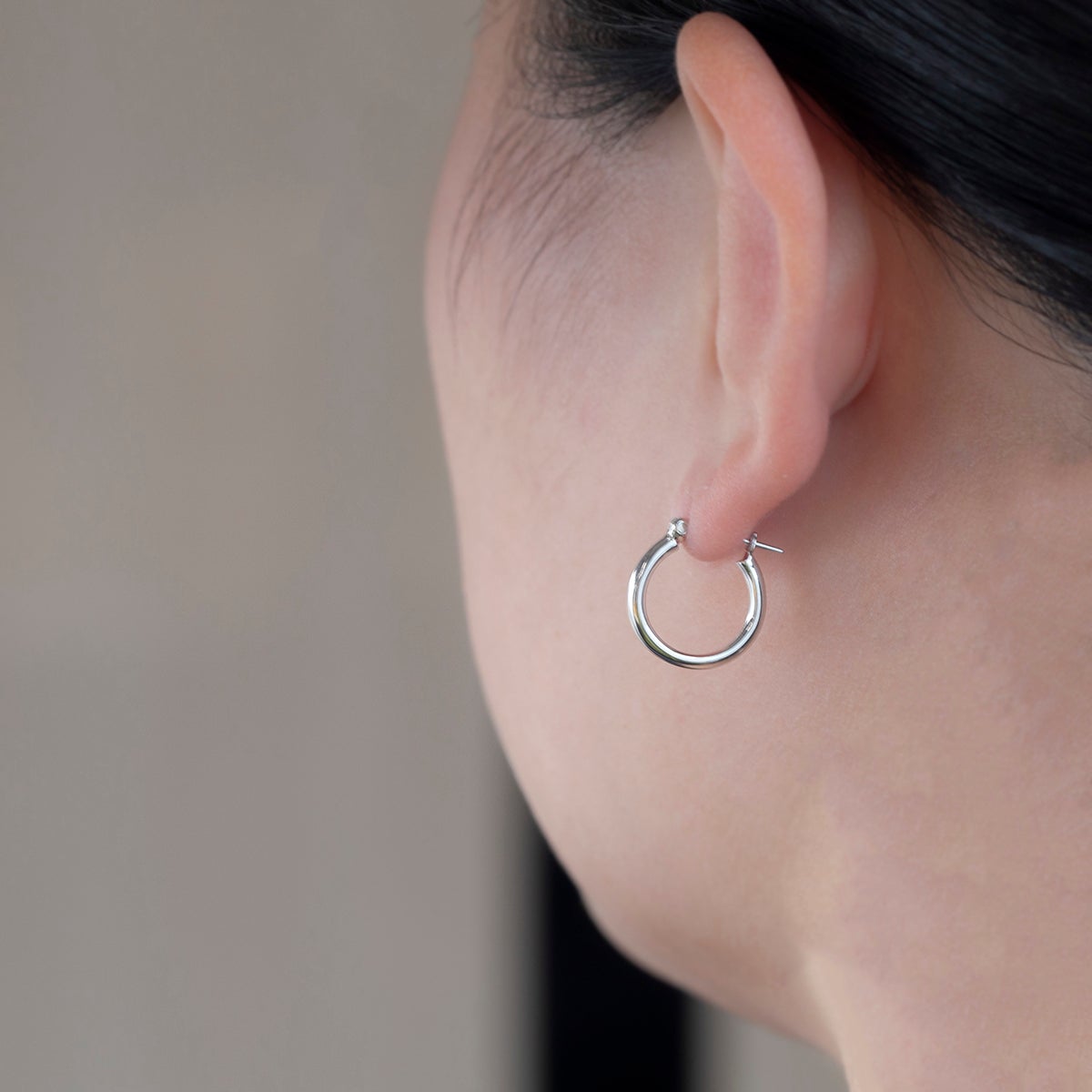 シルバー フープピアス