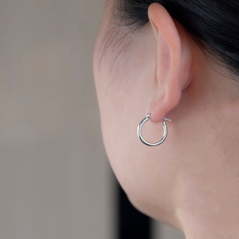 シルバー フープピアス