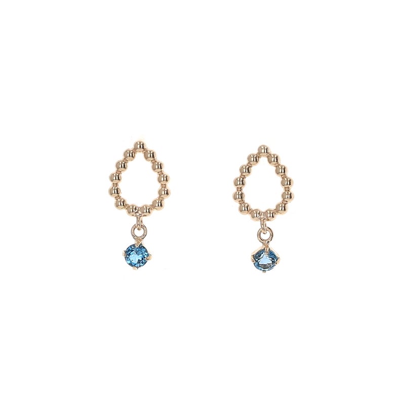 K10 YG ロンドンブルートパーズ ピアス