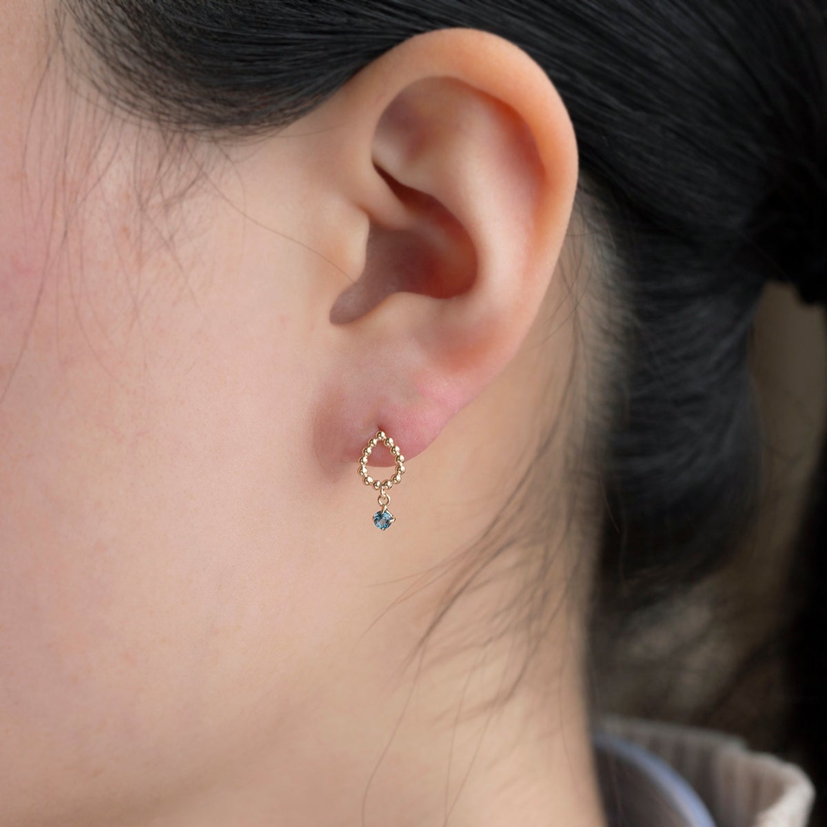 K10 YG ロンドンブルートパーズ ピアス