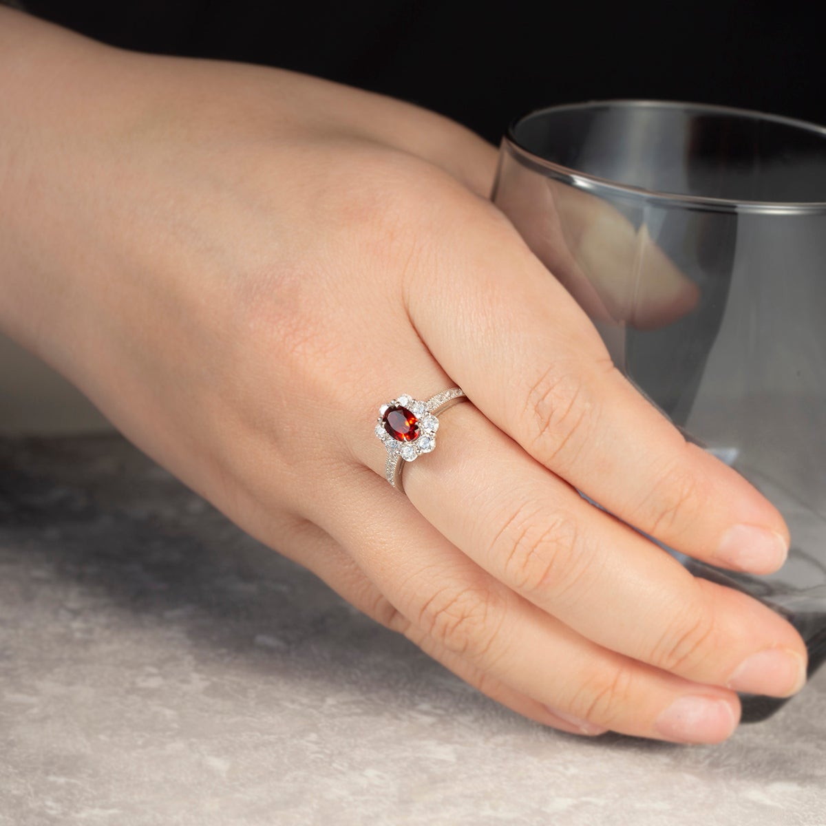 シルバー カラーストーン リング