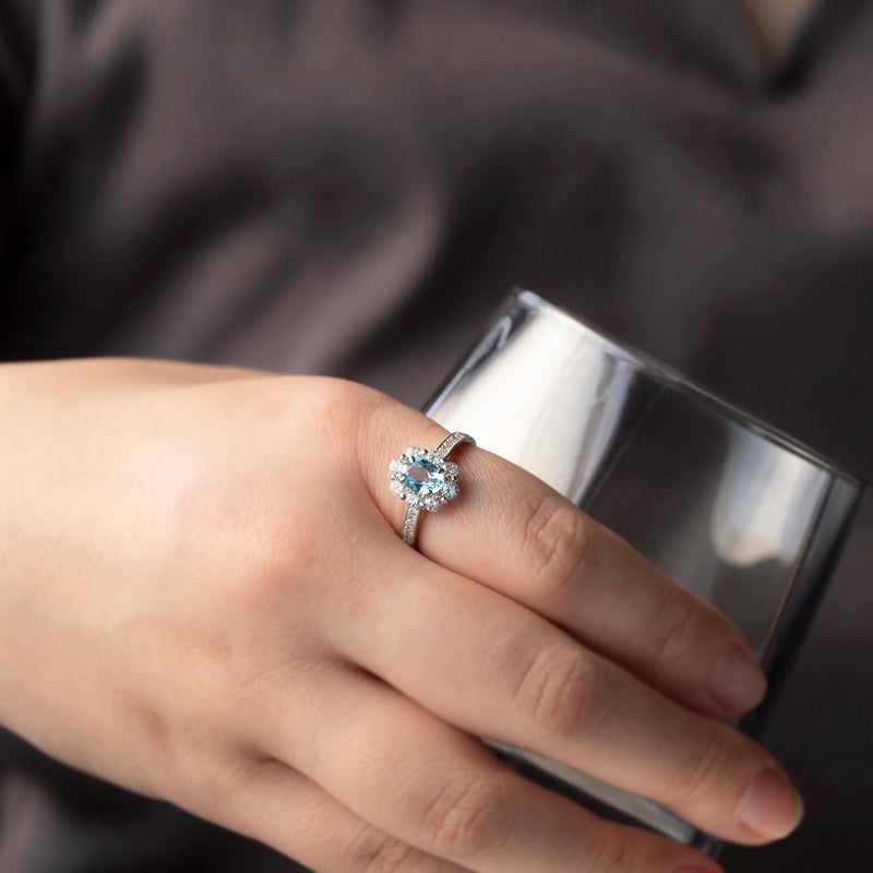 シルバー カラーストーン リング