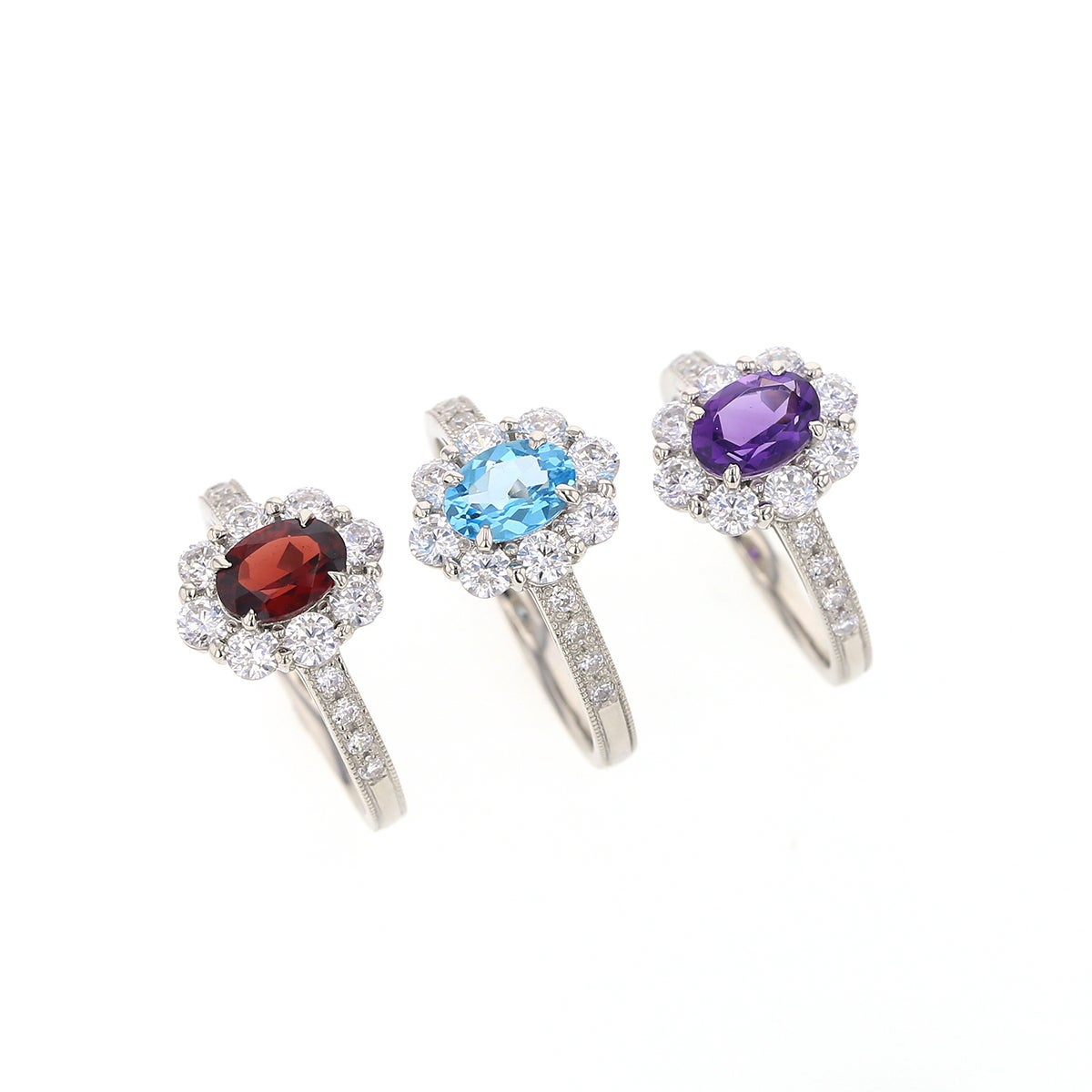 シルバー カラーストーン リング