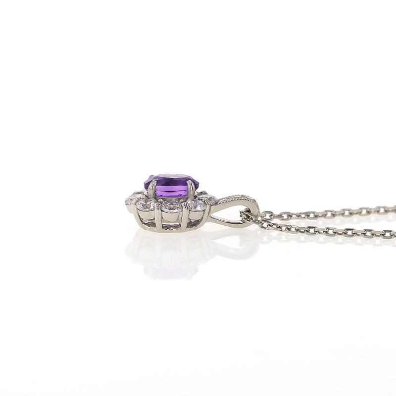 シルバー カラーストーン ネックレス ガーネット アメジスト ブルートパーズ 誕生石 1月 2月 11月 レディース 彼女 誕生日 母 プレゼント ギフト 母の日