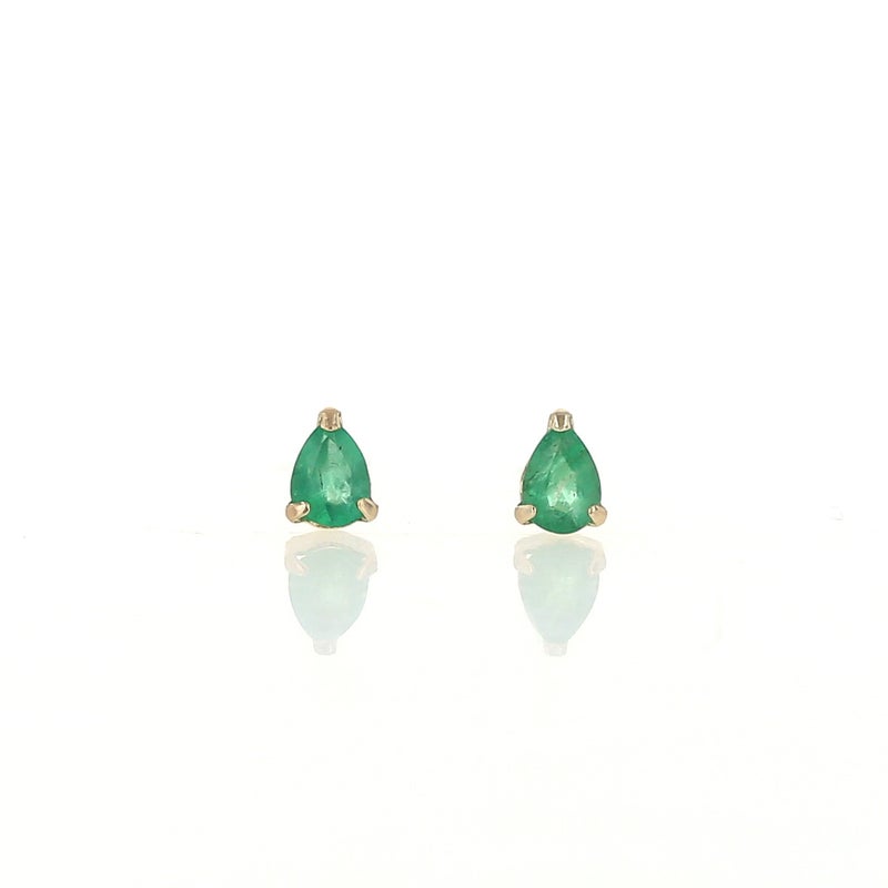 K10 YG エメラルド ピアス ペアシェイプ