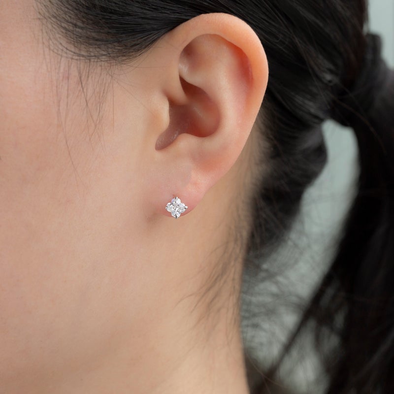 シルバー キュービックジルコニア ピアス