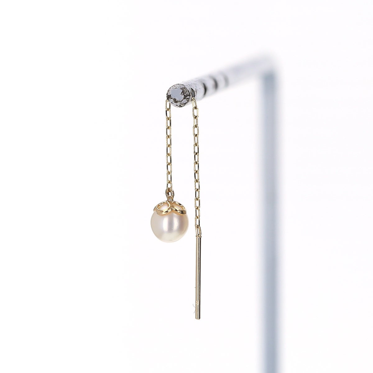 K10 YG 淡水パール アメリカンピアス ピアス チェーンピアス 10K 10金 妻 彼女 レディース ギフト 誕生日プレゼント20代 30代 40代