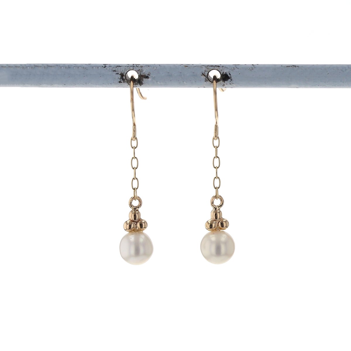 K10 YG 淡水パール フックピアス