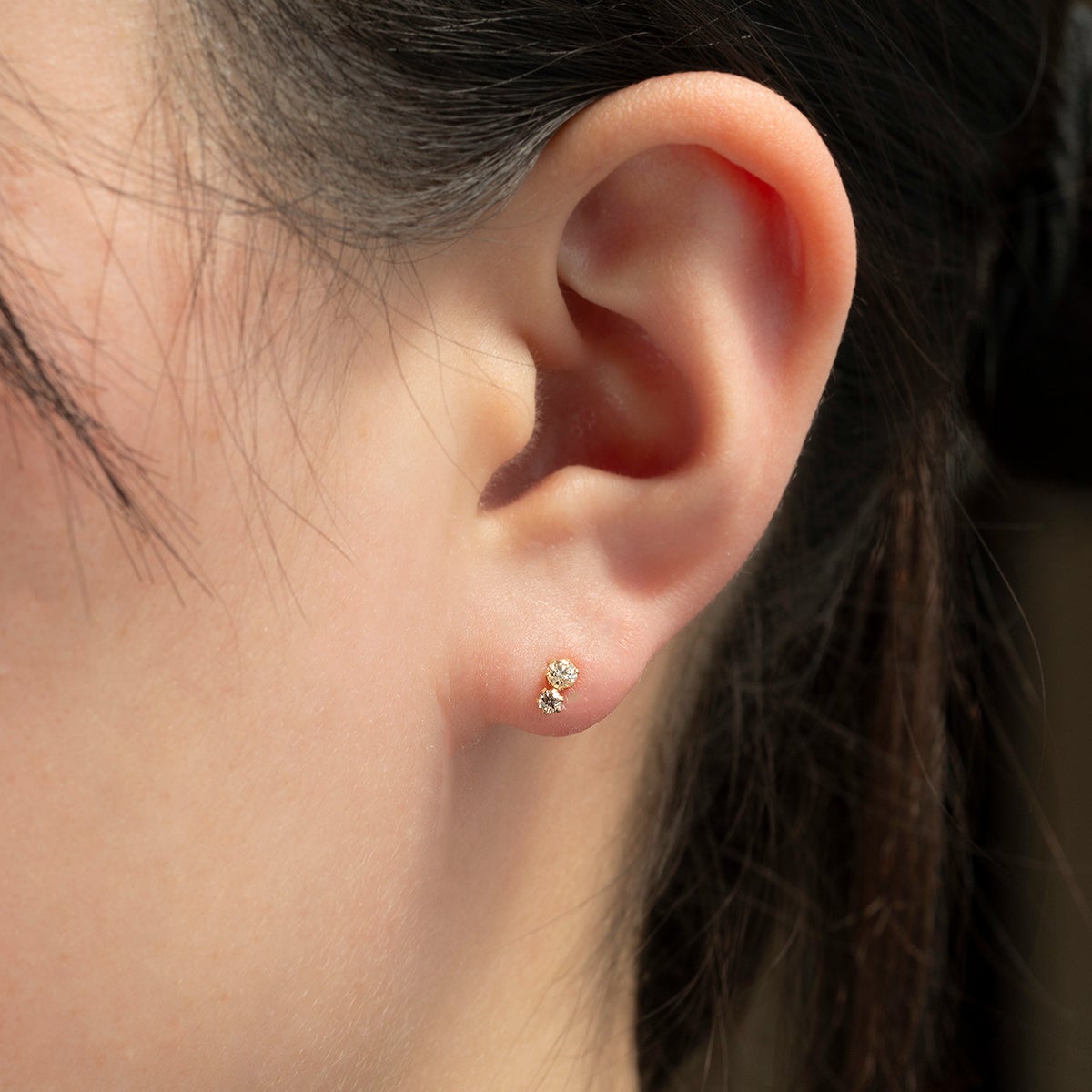 4℃ K10ダイヤモンド ピアス K10 YG ダイヤモンド ピアス | IKEDAジュエリーオンライン