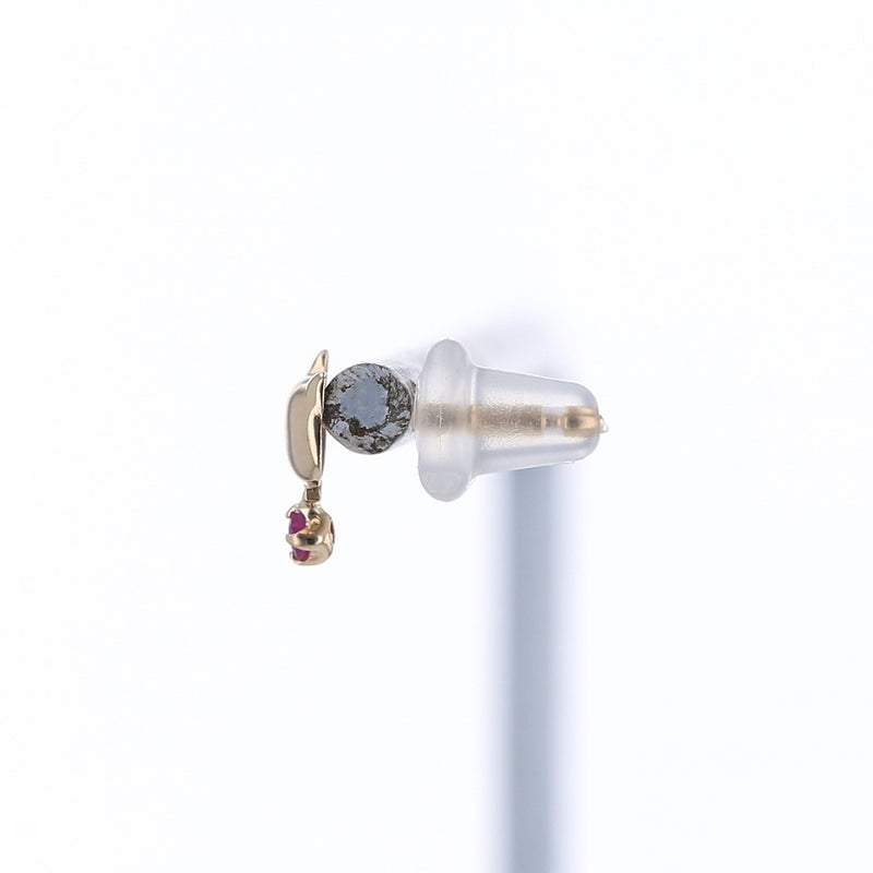 K10 YG ルビー ピアス 猫