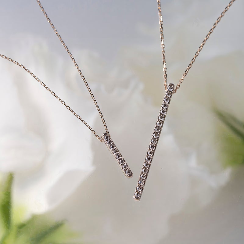 レアリゼ Kashikey コラボ K18 BG ダイヤモンド ネックレス ブラウンゴールド バー ダイヤ 18k 18金 妻 彼女 誕生日プレゼント ギフト レディース 4月 4月誕生石 カシケイ 柏圭