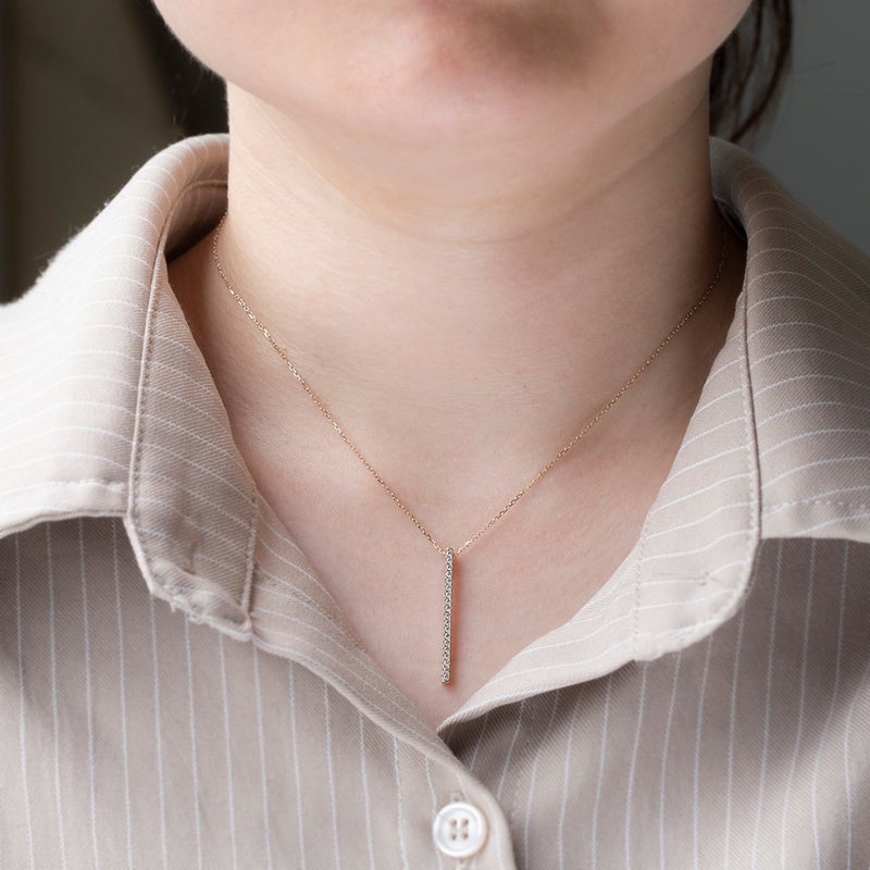 レアリゼ Kashikey コラボ K18 BG ダイヤモンド ネックレス ブラウンゴールド バー ダイヤ 18k 18金 妻 彼女 誕生日プレゼント ギフト レディース 4月 4月誕生石 カシケイ 柏圭