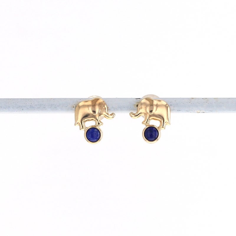 K10 YG ラピスラズリ 象 ピアス