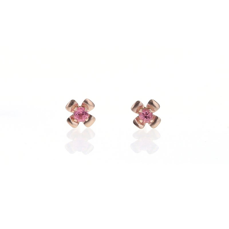 K10 PG ピンクトルマリン ピアス フラワー