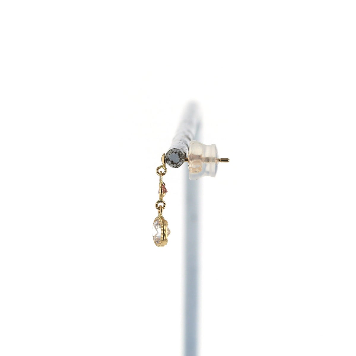 K10 YG ピンクトルマリン キュービックジルコニア ピアス