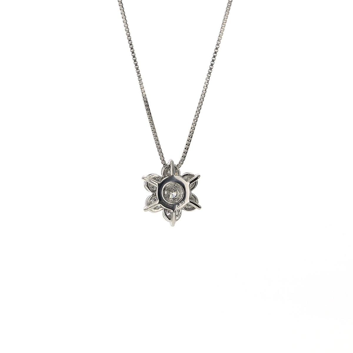鑑別書付き プラチナ ダイヤモンド ネックレス 0.3ct