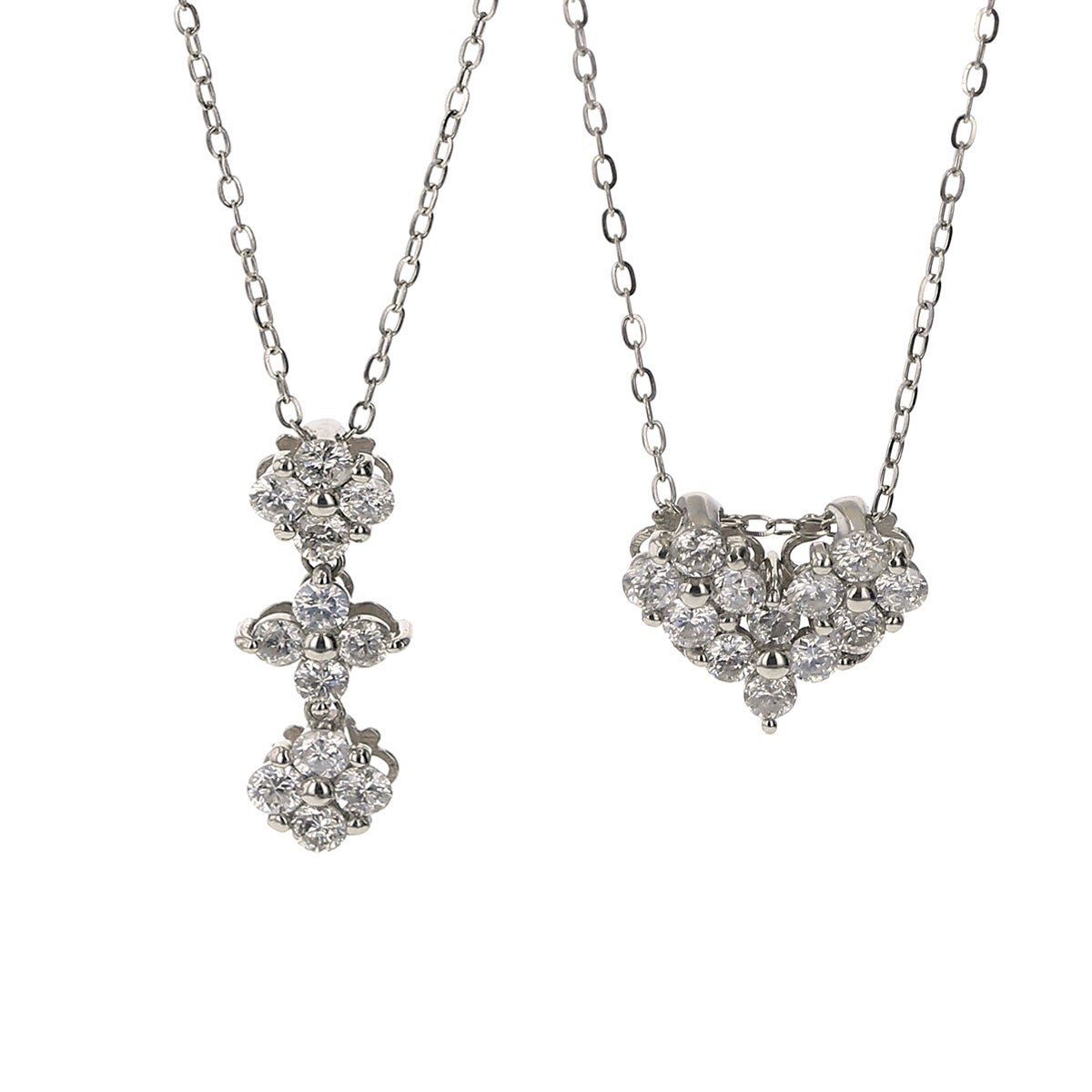 プラチナ 3ストーン ダイヤモンドネックレス 0.3ct