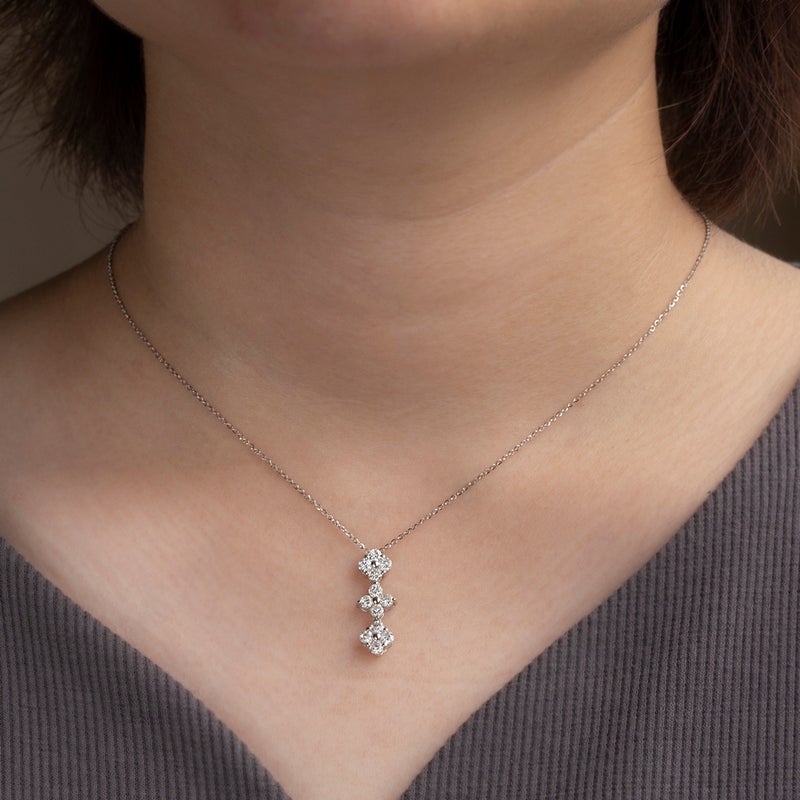プラチナ 3ストーン ダイヤモンドネックレス 0.3ct